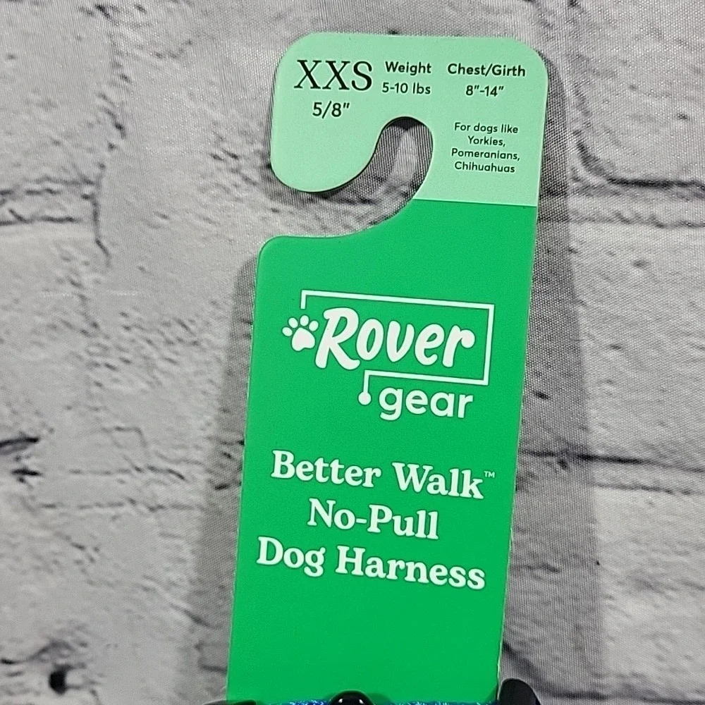 Rover Gear Better Walk No-Pull Dog Harness Size‎ XXS Blue 5-10Lbs New